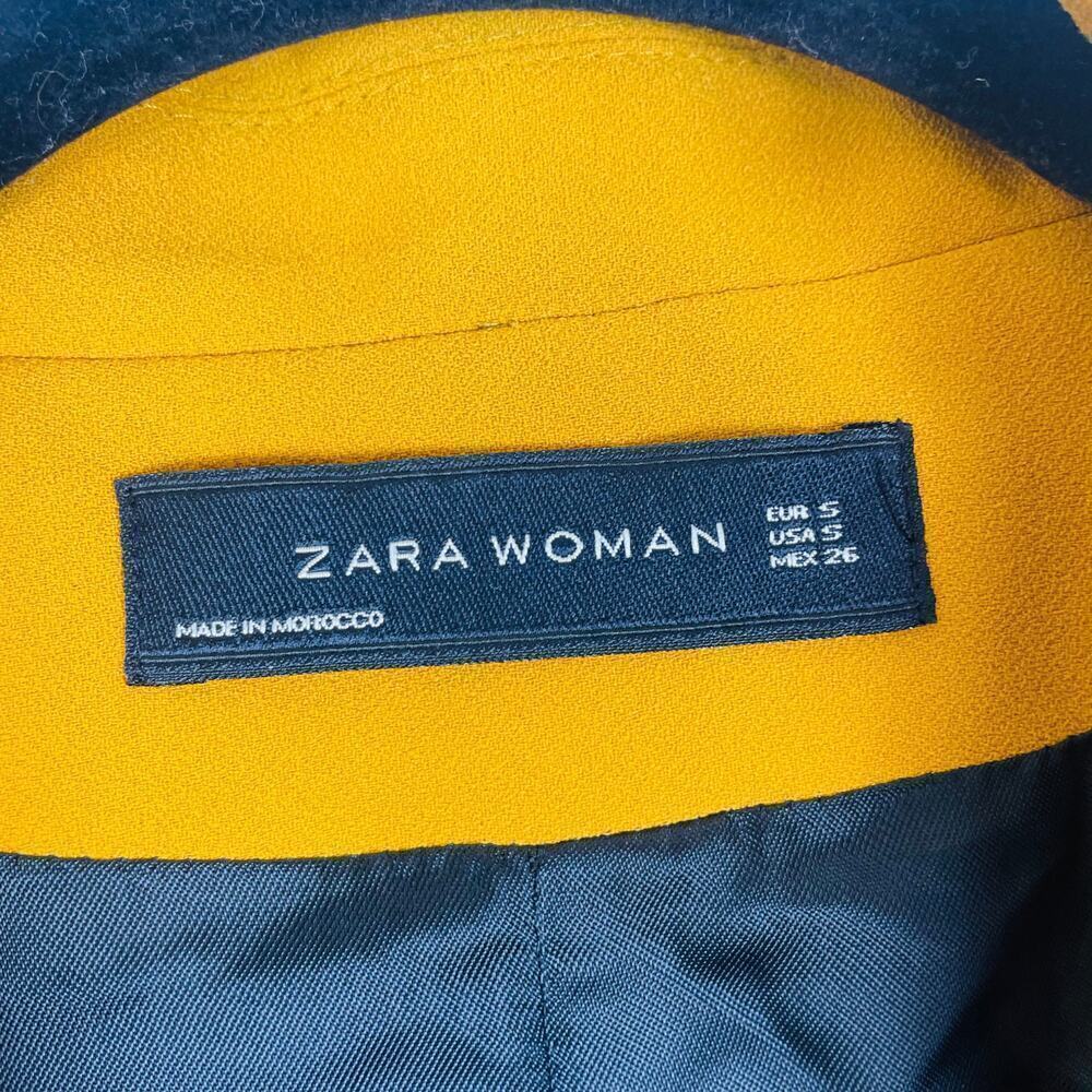 Zara Women’s Mustard Yellow Fitted Blazer with Belt size Small - Picture 4 of 8